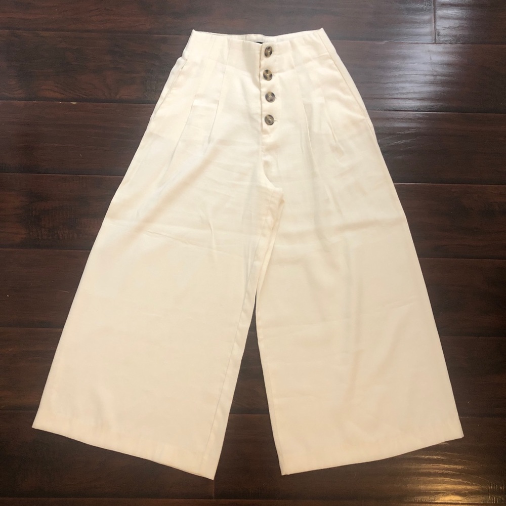 Zara cropped wide leg pant xs
